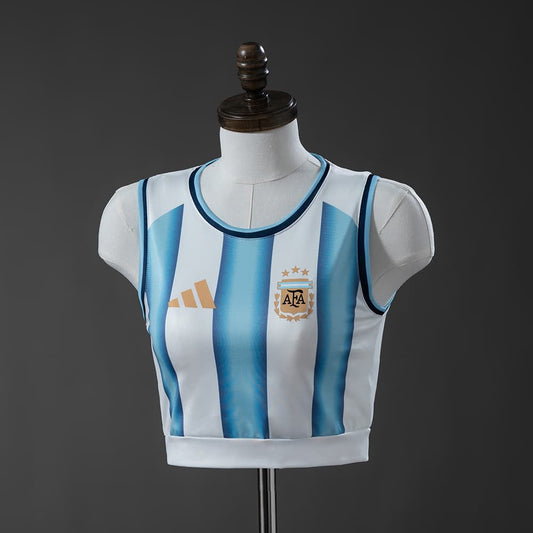 Argentine Femme Crop Tank Top Domicile Coupe du Monde 2026
