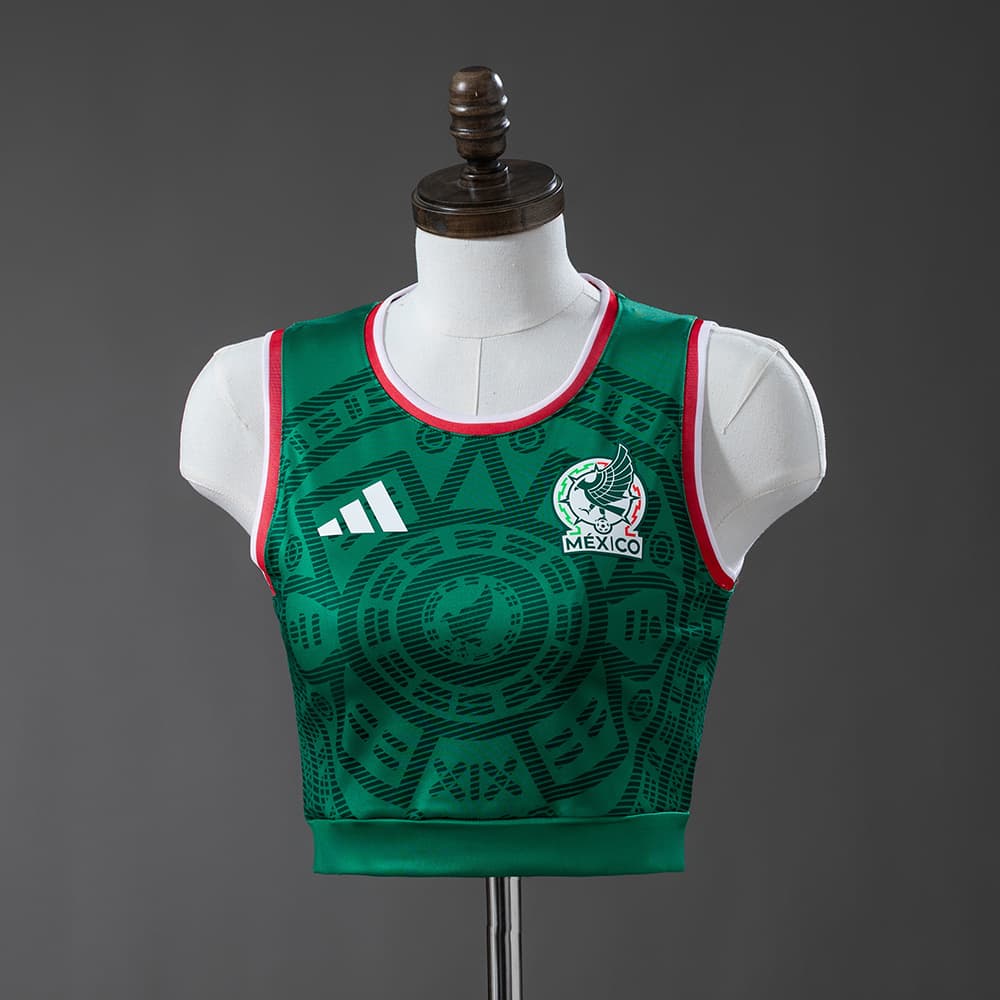 Mexique Femme Crop Tank Top Domicile Coupe du Monde 2026