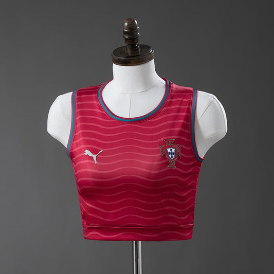 Portugal Femme Crop Tank Top Domicile Coupe du Monde 2026